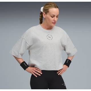 Women&#39;s Puma x HYROX Cropped Lifestyle T-Shirt, Gray, Size M, Clothing - Light Gray Heather - M