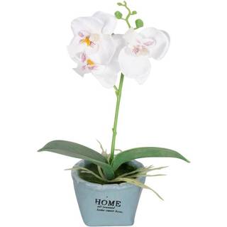 Kunstig Orkidé - Højde 26 cm - Hvide flotte blomster - Kunstig potteplante