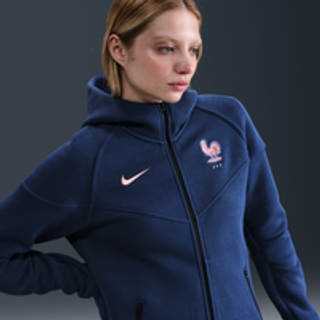FFF Tech Windrunner Nike Football-hættetrøje i fleece med fuld lynlås til kvinder - blå - S (EU 36-38)