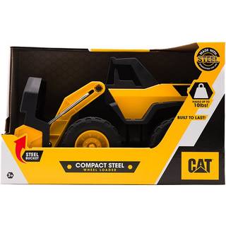 Cat Compact Steel Wheel Loader - 12 Konstruktionslegetøj med ægte arbejdslæsserarm & holdbare ståldele - Ideel til realistisk konstruktionsspil -