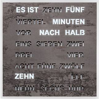 Filius 0400-4 Wort-Tischuhr Quadratische Wortuhr Anthrazit 20 cm