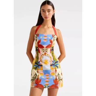 Forever New Forever New Cream Keely Halter Neck Mini Dress - 8