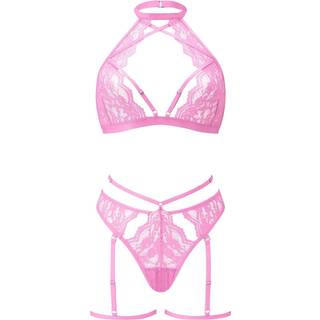 Ann Summers Ann Summers Pink Rosella Lace Halterneck Crotchless Loungewear set