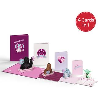 LovePop Valentine pop -up -kort til hende og ham - 4 pcs Star Wars 3D lyk?nskningskort til drenge piger m?nd kvinder - 5 ""