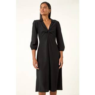 Roman Roman Tekstureret Kjole med Krave og Twist Front - EU 38 (UK 10)