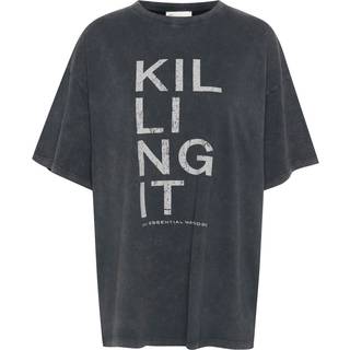 My Essential Wardrobe Lisamw Killing It Tee Toppe & T-Shirts 10705212 Dark Grey Random Wash (XS/S)