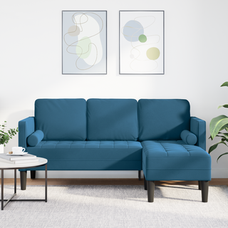 Sofa Sæt Blå 173 x 131 x 67 cm Fløjl