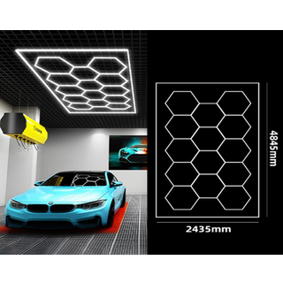 Hexagon LED 14 felter + ramme komplet sæt - RA95, 591W, inklusiv strømtilslutning - Dæmpbar : Ikke dæmpbar, Kulør : Neutral