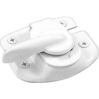 Prime-line F 2618 SASH LOCK 1-3/4 og 1-1/2 in. Hulcentre passer til enkelt/dobbelt h?ngt tr?vinduer stemplet st?l hvidmalet (enkelt pakke)