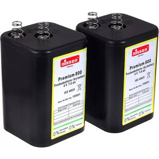 4R25 6V-Blockbatteri Erstatter til Nissen Lanternebatteri IEC 4R25 2er Set