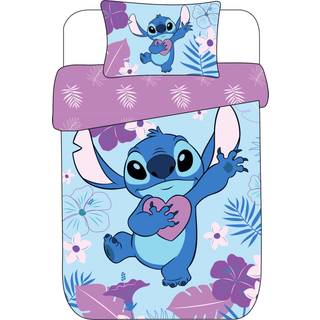 Stitch sengetøj - 140x200 cm - Fra Lilo og Stitch - Vendbart design - 100% bomulds sengesæt