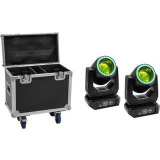 Eurolite Set 2x LED TMH-B120 Hypno Moving-Head Beam + Flightcase with wheels