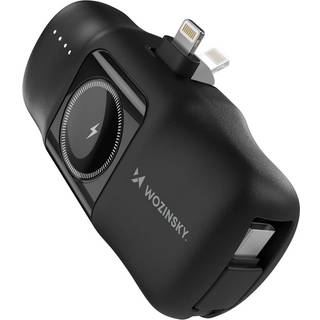 Wozinsky 3i1 Mini 5000mAh 15W Powerbank med Lightning Sort