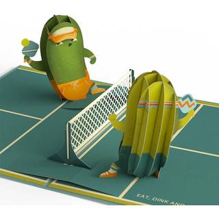 Lovepop fdselsdag pop-up kort til hende ham Kvinder Mnd - 3D Humor lyknskningskort 5"""" x 7"""" - Pickleball Real Baller - Blank Notecard & Konvo