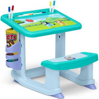 Bluey Draw and Play Desk af Delta Children - Inkluderer 10 mark?rer og farvel?gning Bl?