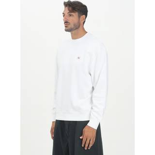 Cotton Terry Badge Sweatshirt - White - S