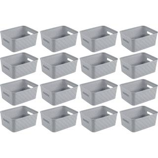 Sterilit 16 Pack Plastic Storage Bin Organization Containere Kort kurve Cement