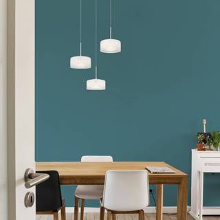 Belinda LED-hængelampe, Ø 40 cm, hvid, 3 lyskilder, glas