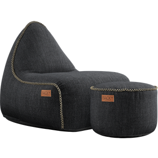 SACKit Cobana Lounge Chair & Pouf Black