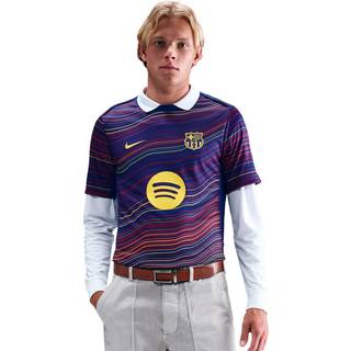 FC Barcelona Academy Pro Home Nike opvarmningstrøje til fodbold med korte ærmer til mænd - blå - M