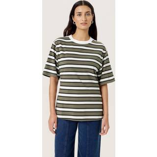 Soaked In Luxury Slneo Coreen Tee Toppe & T-Shirts 30408415 Grape Leaf Stripe (LARGE)