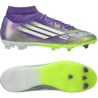 F50 League Mid Firm/Multi-Ground støvler - Purple Rush / Cloud White / Lucid Lemon - 37 1/3