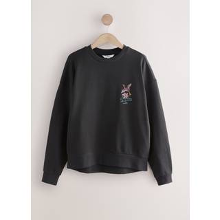 Next Kraftigt broderi med sommermotiv og orientalsk baggrundsgrafik 100% Sweatshirt med mønstret mønster