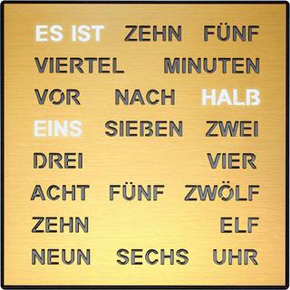 Filius 0401-9 Wortuhr Tisch- und Wanduhr Goldfarben 28 cm