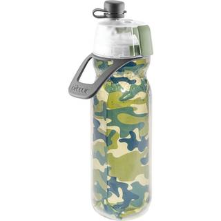 O2Cool Mist 'N Sip Misting Water Bottle 2-in-1 Mist og SIP-funktion uden lækage PULL TOP TUPE Genanvendelig sportsvandflaske-20 oz (Green Camo)