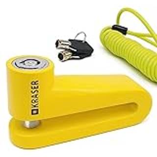 Kraser Kr710y Brake Disc Lock Motorcykel L?s Disk Bremsel?s Motorcykel Scooter Bike Universal Motorcykel Anti Tyveri L?s med p?mindelse Kabel og