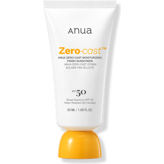 Anua Zero-Cast Fugtgivende SPF 50 Solcreme - olie-fri, ingen hvidt skær, glødende finish med hyaluronsyre og niacinamid, duftfri
