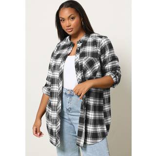 Yours Curve Yours Curve Black Boyfriend Check Shirt - 30-32
