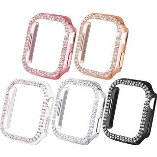 Newways Bling -sager, der er kompatible til Apple Watch 40 mm beskyttende kofanger til iwatch se -serien 6 5 4 3 2 1 (40 mm sort/lyserød/rose gul