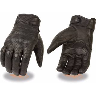 Milwaukee mænds motorcykelkørsel Handsker Blød læder sort m/blød gelpalm (L Regelmæssig)