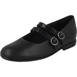 Clarks Clarks Black Leather Standard Fit (F) Finja Bar Older Shoes - EU 33 F (UK 1)