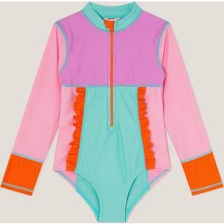 Monsoon Monsoon Pink Colourblock UPF50+ Long Sleeve Swimsuit