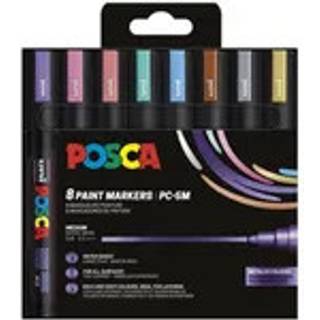 POSCA marker sæt PC-5M 8 ass. metallic. Farver