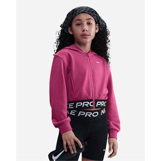 Nike Pro Fleece Dri-FIT-hættetrøje med fuld lynlås til større børn (piger) - lilla - M