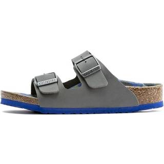 Birkenstock Arizona Sandal Grå Med Camoprint Og Blå Sål (Medium-bred) - Str. 35