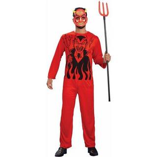 Retro klassisk rød djævel kostume voksen standard