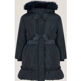 Monsoon Monsoon Blue Frill Bow Hooded Coat