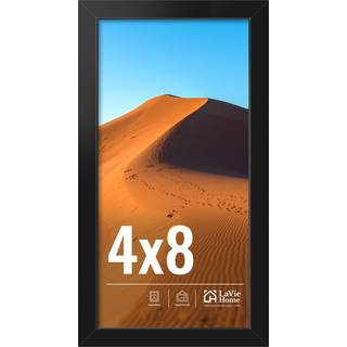 Lavie Home 4x8 Billedramme til vægskærm 4x8 sort billedramme med HD Plexiglas 4 x 8 Matted Frame 1 Pack Display Frame til lodret eller vandret kl