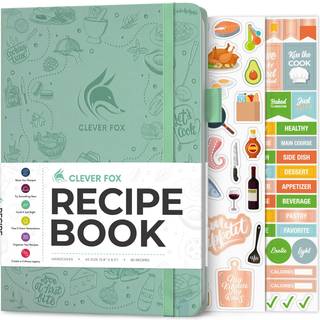 Clever Fox Recipe Book - Blank Family Cookbook - Tom Cooking Journal - Notebook Arrangør til at skrive i opskrifter - Medium A5 (Mint Cream)
