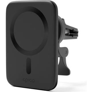 Epico Magnetisk Mobilholder til Bil m. 7.5W Trådløs Opladning - MagSafe Kompatibel - Sort