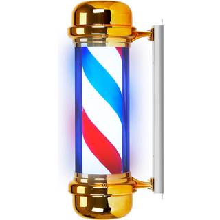 Oplyst Barber Pole Frisørsalon BB-02 Gold Large