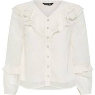 M & Co M & Co Petite Dobby-bluse med flæser