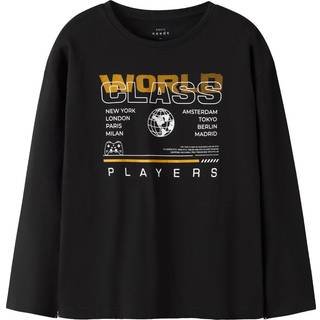 NAME IT Langærmet Bluse Victor Black World Class