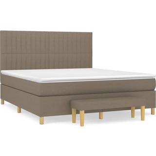 Kontinentalseng Med Madras Stof Gråbrun - Lodrette striber / 180 x 200 cm