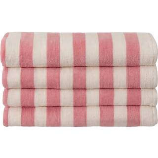 Badelagen med høj sugeevne - 100% blødt bomuld - 100x150 cm - Rosa og hvidt stribet håndklæde fra Nordstrand Home