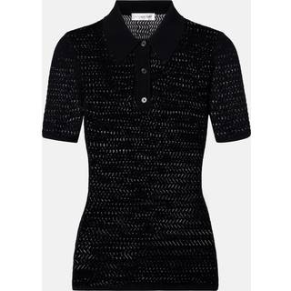 Victoria Beckham Pointelle polo shirt - black - M